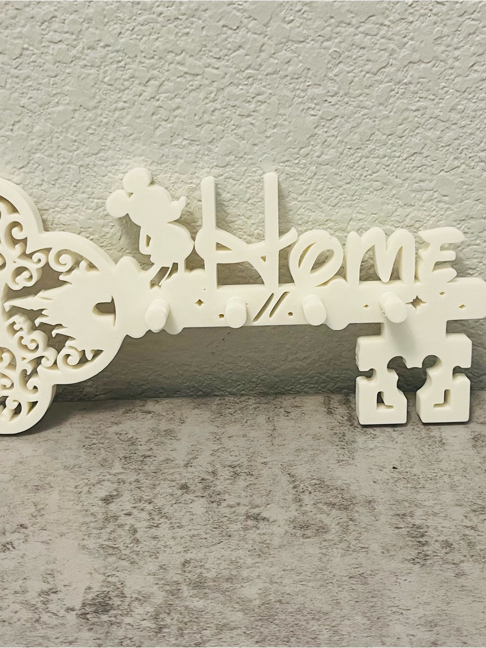 White 'Home' Decorative Wall Key Hook